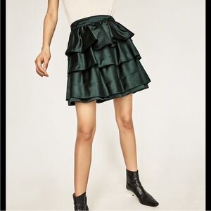NWT Zara Black Tiered Mini Skirt